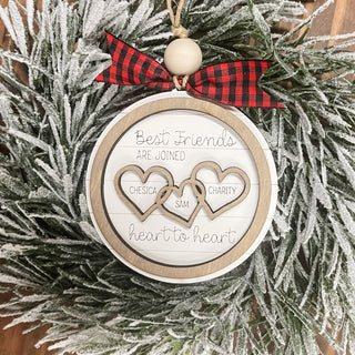 Best Friends/Sisters/Mother Daughter Ornament (up to 5 hearts)