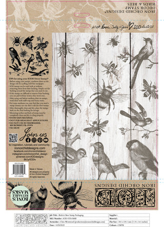 Birds & Bees IOD Decor Stamp™