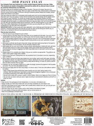Grisaille Toile IOD Paint Inlay 12x16 Pad™
