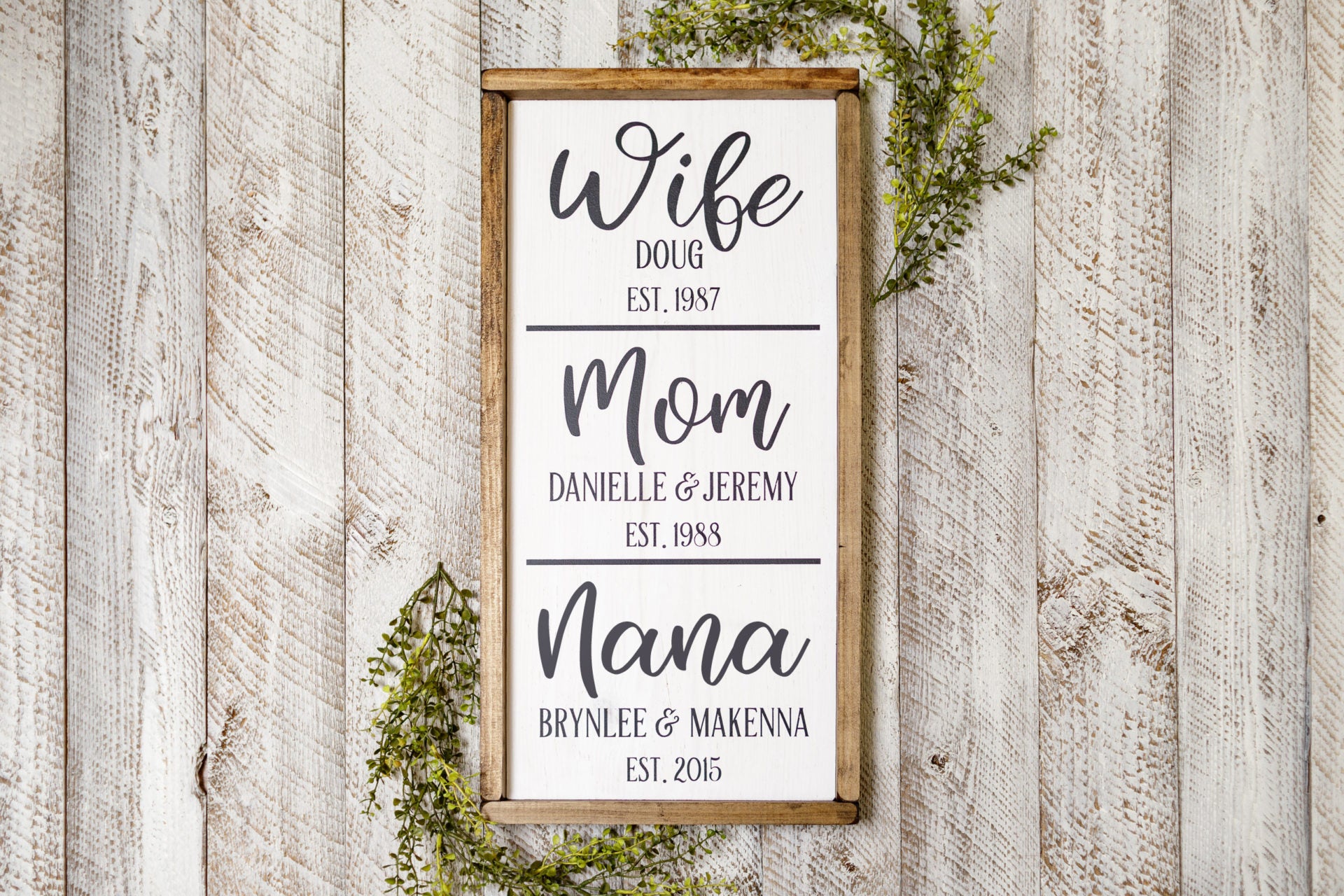 Custom Wood Sign Wife Mom Nana