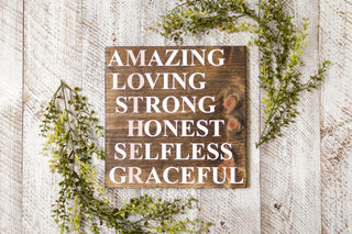 Wood Sign | Powerful Mother Acrostic